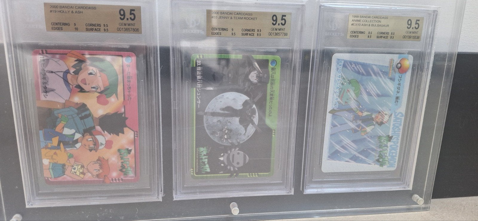 🏛️🏆🇯🇵1999 3x BGS 9.5 POP 1 Pokémon Bandai Anime Collecti, Ophalen of Verzenden, Zo goed als nieuw, Meerdere kaarten