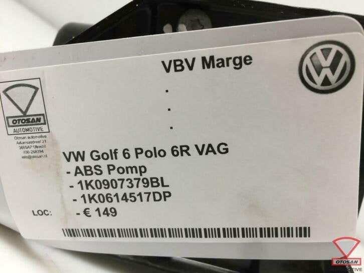 vw golf 6 polo 6r vag abs pomp 1k0907379bl 1k0614517dp, Gebruikt, Volkswagen, Volkswagen AG, Berliner Ring 2
38440  Wolfsburg, DE
