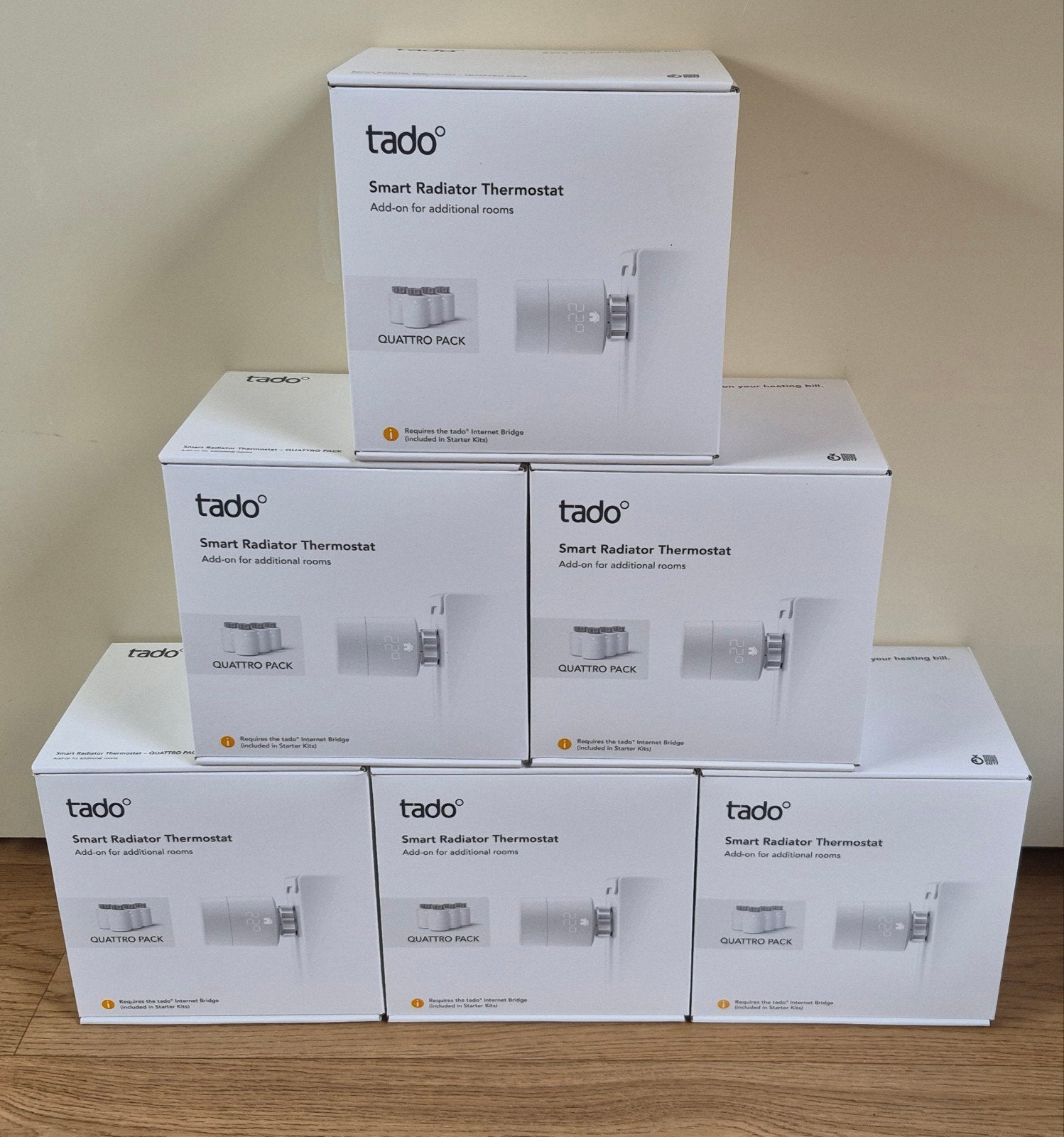 Tado V3+ Quattro pack of Radiator thermostaatknop NIEUW, Ophalen of Verzenden, Slimme thermostaat, Nieuw