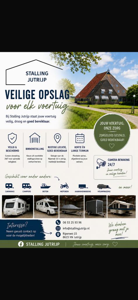 Stalling aangeboden, Caravans en Kamperen, Caravanstallingen