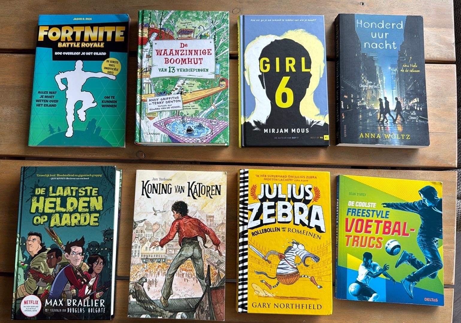 Jeugdboeken: Fortnite, De Waanzinnige Boomhut, Girl 6 en mee, Ophalen of Verzenden, Gelezen, Fictie algemeen