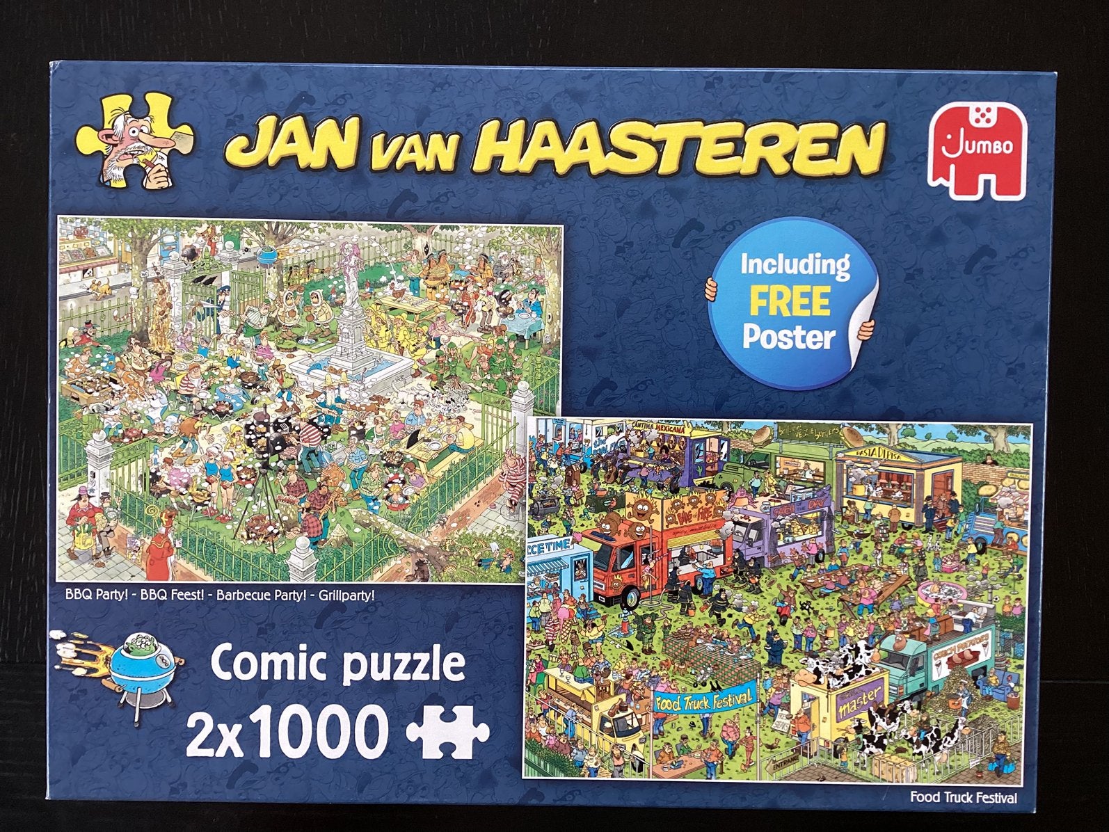 Jan van Haasteren: BBQ Feest en Food Truck Festival. 2x1000, Ophalen, 500 t/m 1500 stukjes, Zo goed als nieuw
