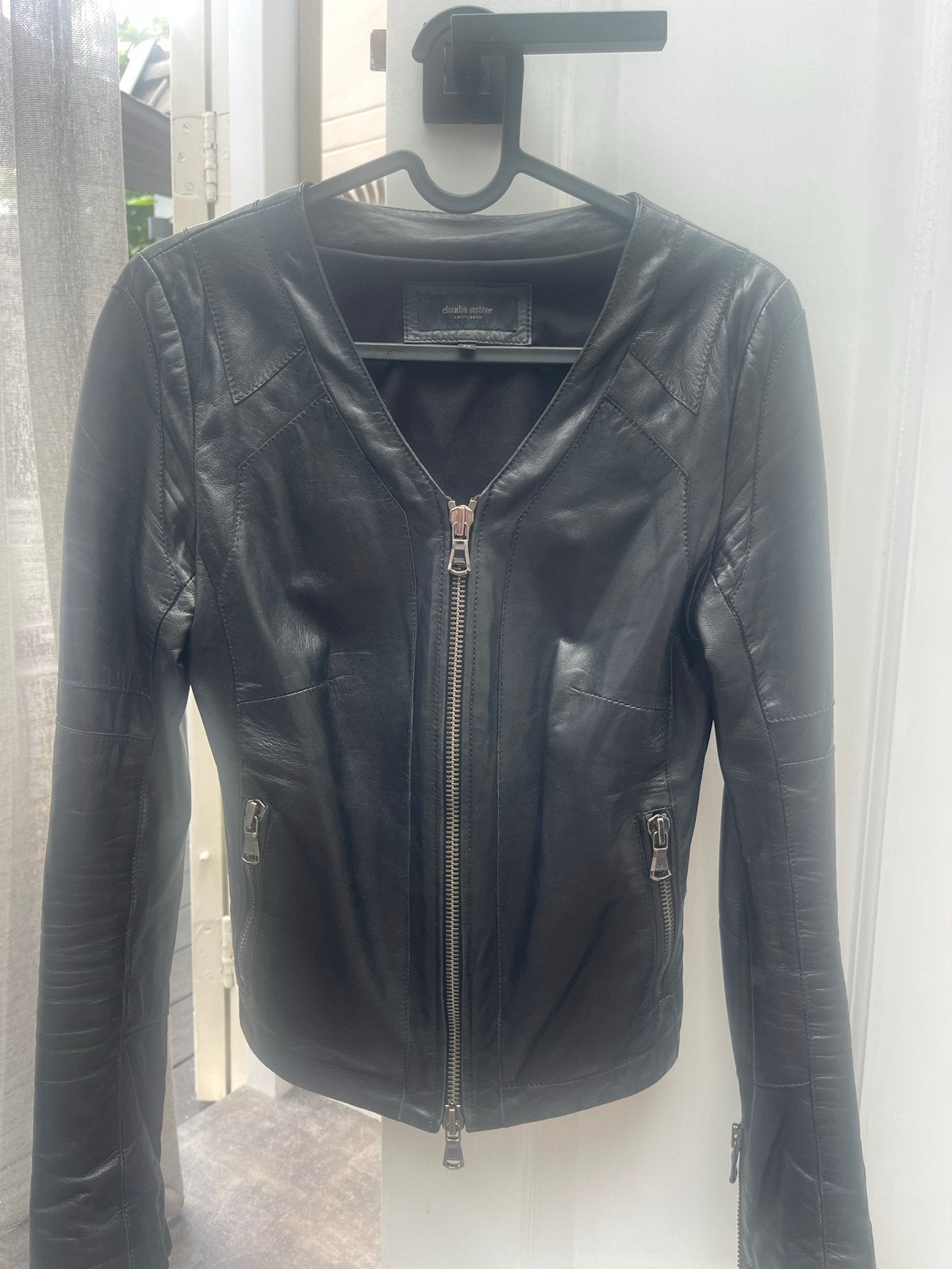 Claudia Sträter leren jasje maat 34, Kleding | Dames, Ophalen of Verzenden, Zo goed als nieuw, Maat 34 (XS) of kleiner, Zwart
