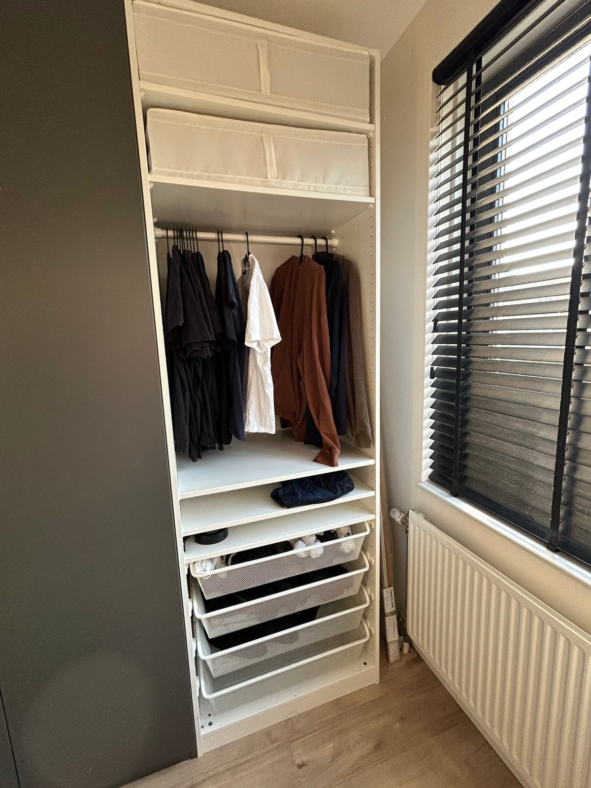 PAX basis element kledingkast wit 75x58x236, Ophalen, Met plank(en), 200 cm of meer, 50 tot 100 cm