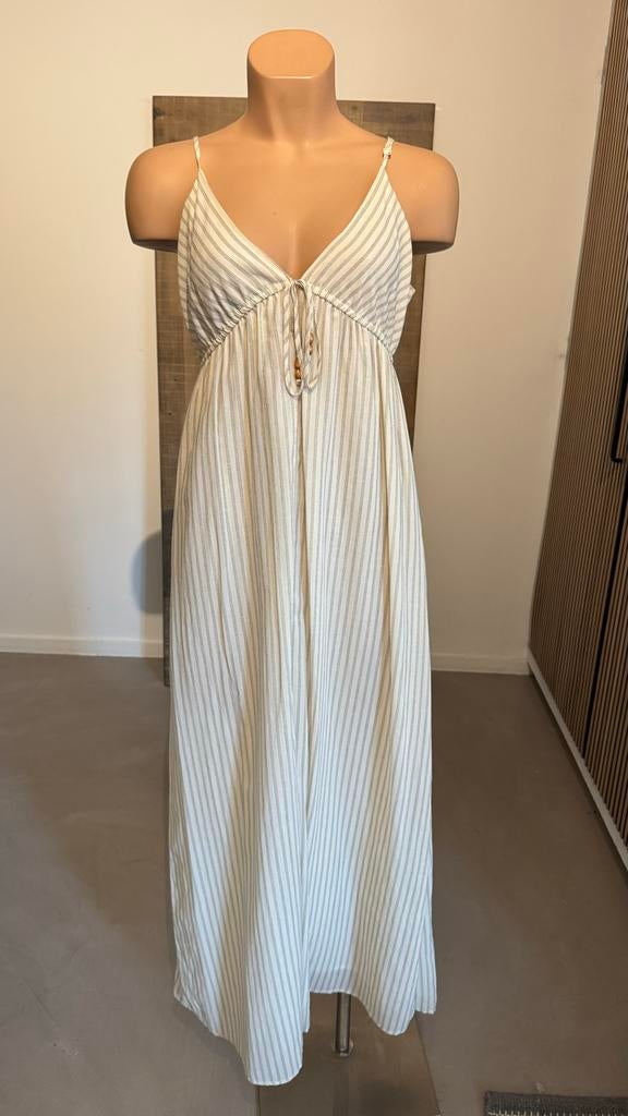 Grace & Mila Lange Zomerjurk - Maat L, Kleding | Dames, Jurken, Zo goed als nieuw, Maat 42/44 (L), Wit, Onder de knie, Ophalen of Verzenden