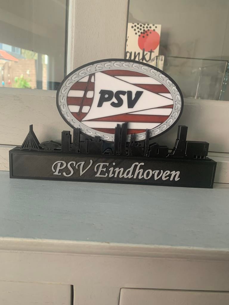 PSV Eindhoven Skyline 3D-geprint bord, Ophalen of Verzenden, Nieuw, Groter dan 1:32