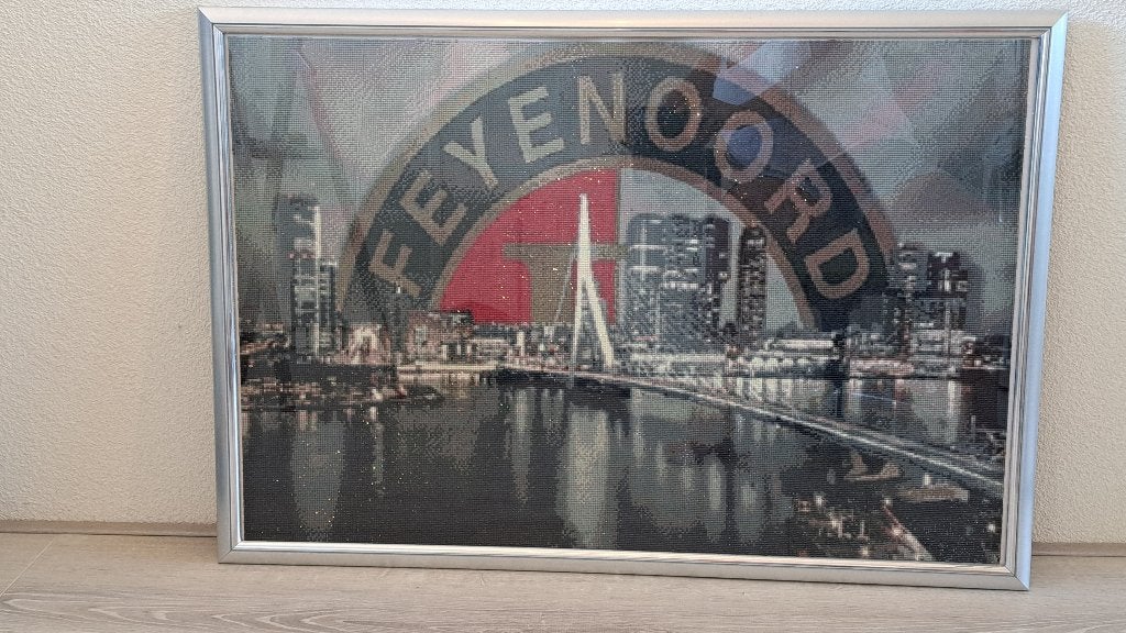 Feyenoord Diamond Painting Schilderij - Rotterdam Skyline, Ophalen, 50 – 75, Gebruikt, Schilderij