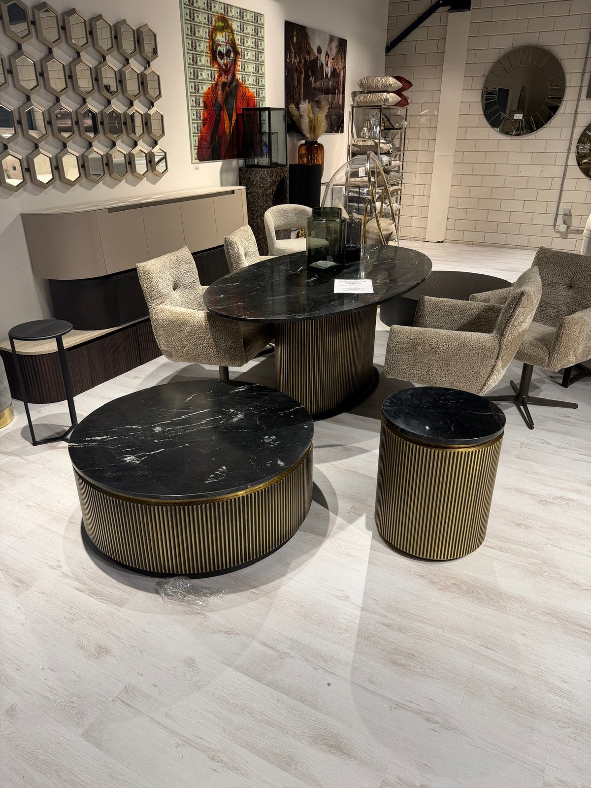 Foto 4 van Eettafel & Salontafel Set - Marmer complete set uitverkoop