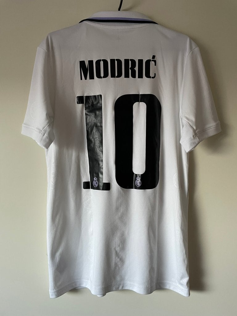 Modric #10 Real Madrid Adidas Voetbalshirt Maat S, Wit, Ophalen of Verzenden, Zo goed als nieuw, Adidas