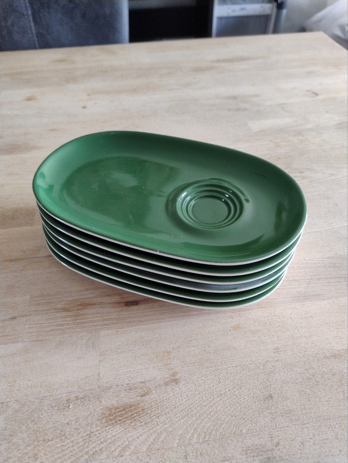 Set van 6 Walküre schoteltjes, groen, made in Germany, Ophalen