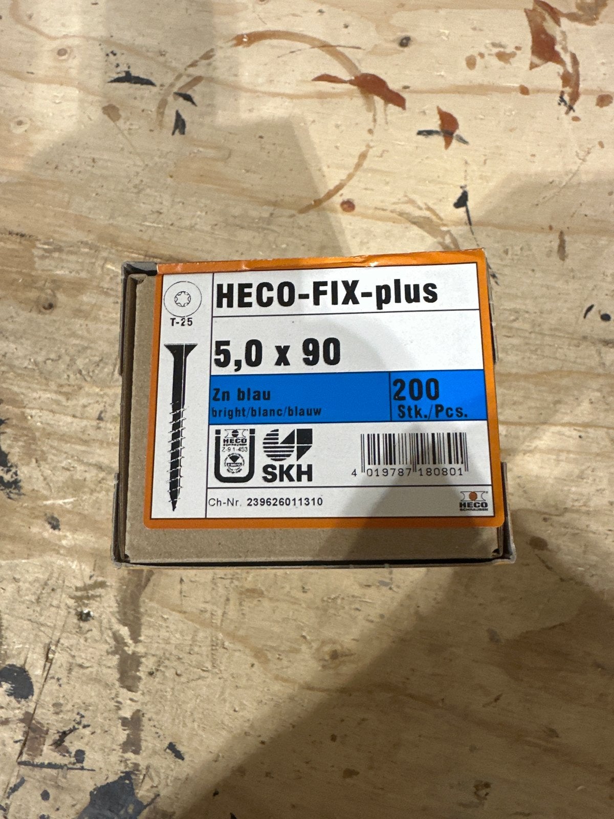 HECO-FIX-plus Schroeven 5,0 x 90 mm, Zn blauw, 200 stuks, Ophalen, Nieuw, 50 tot 100 mm, Schroeven