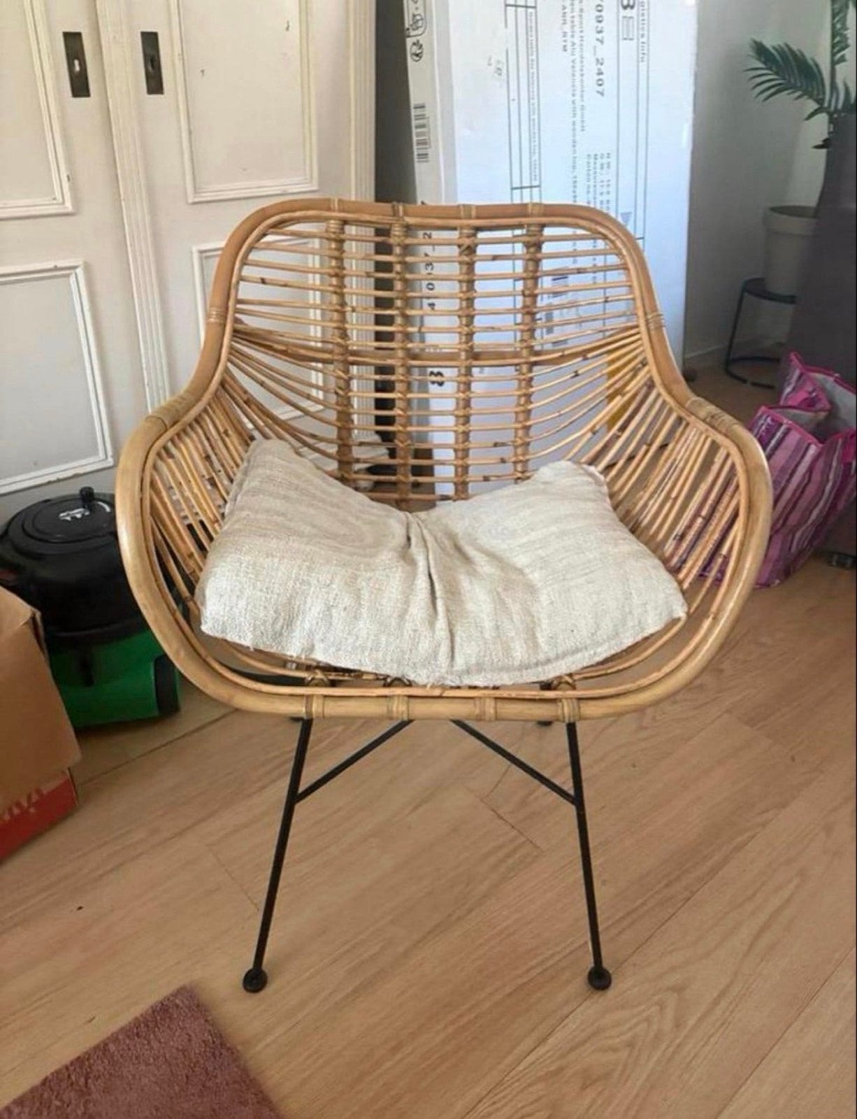 Rotan stoel / fauteuil van Leen Bakker, Huis en Inrichting, Ophalen, Gebruikt, 50 tot 75 cm, Riet of Rotan