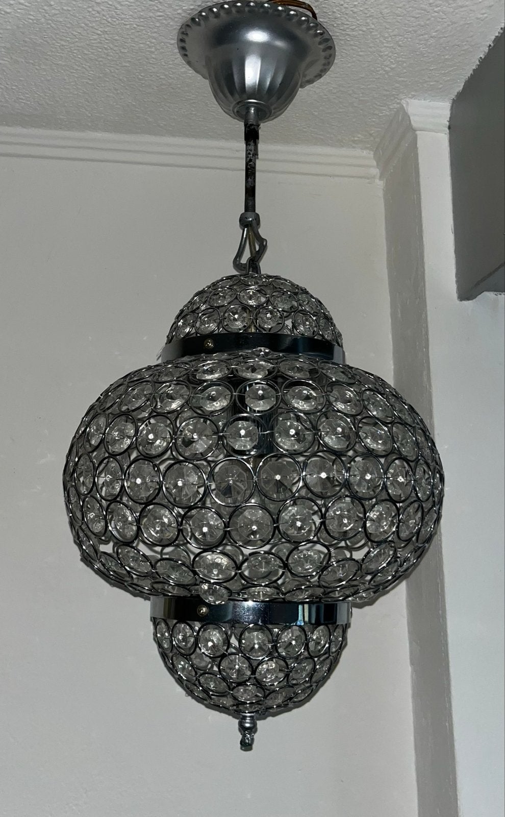 Prachtige kristallen hanglamp - Oosterse stijl, Huis en Inrichting, Lampen | Hanglampen, Ophalen of Verzenden, Gebruikt, Glas