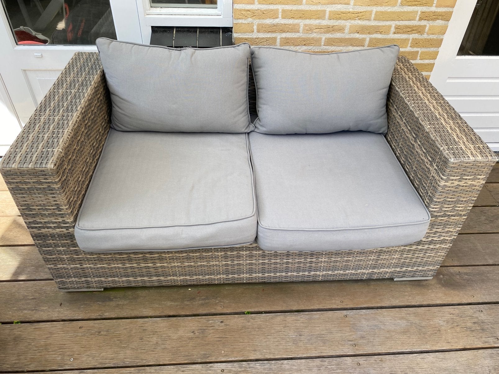 Loungebank met kussens, Ophalen, Gebruikt, Aluminium, Loungeset