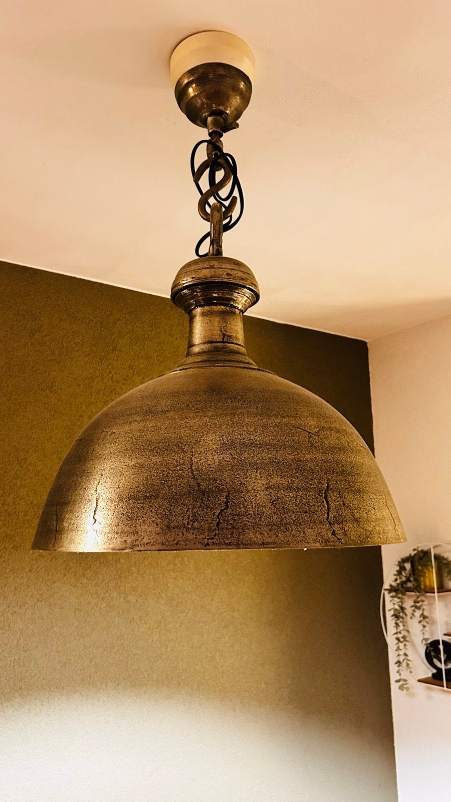 Industriële hanglamp - nikkel, Ophalen, Gebruikt, Metaal, E27 (groot)