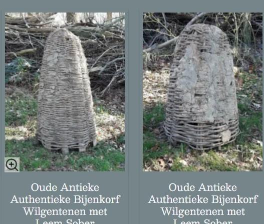 Oude antieke bijen korf bijenkorf gevlochten wilg leem sober, Tuin en Terras, Tuinwanddecoratie, Ophalen of Verzenden, N, V, N