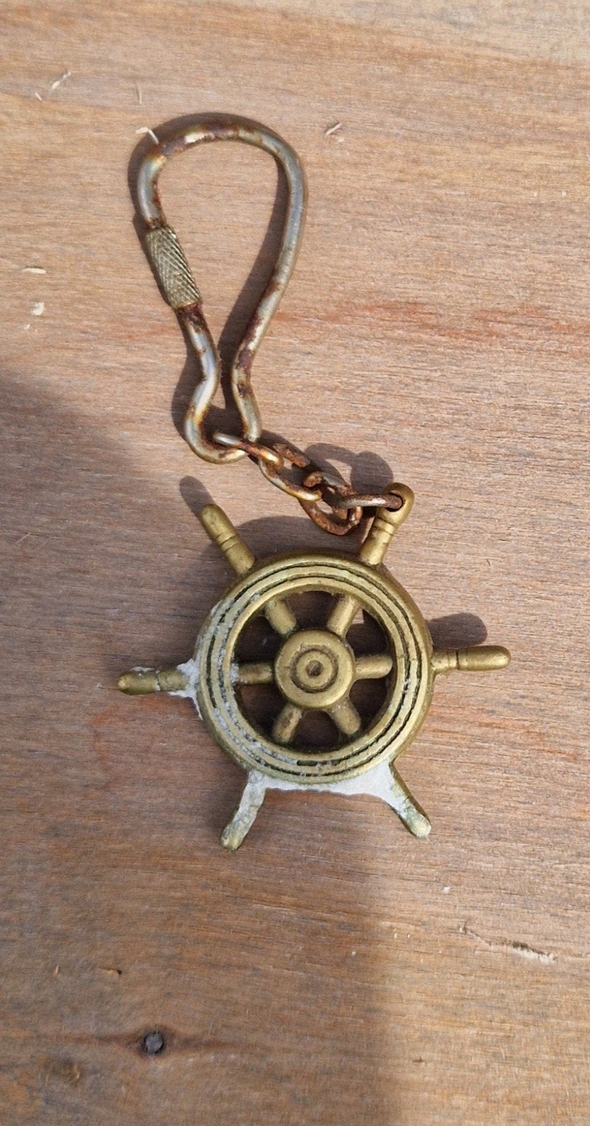 Vintage sleutelhanger stuurwiel - maritiem, Ophalen of Verzenden, Gebruikt, Overige typen