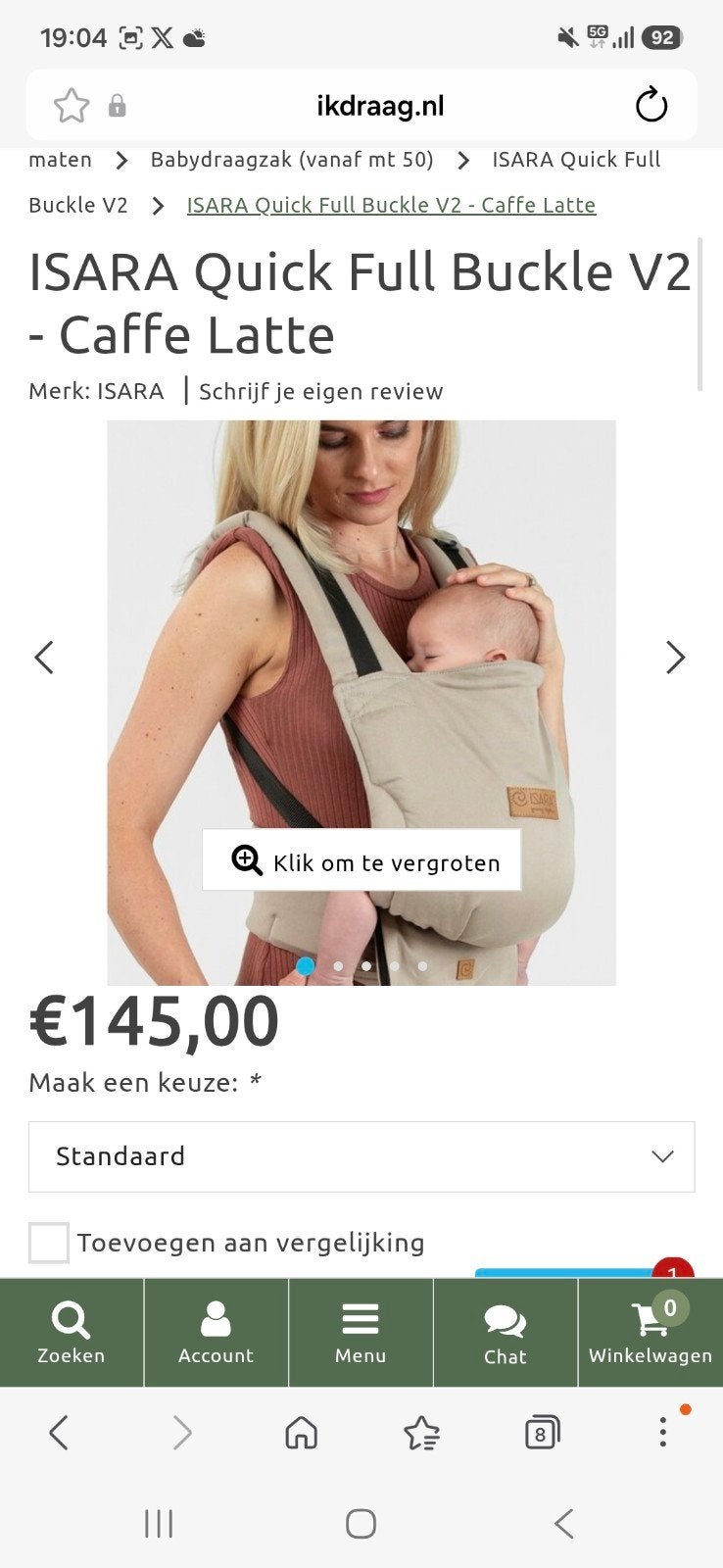 Ergonomische draagzak van ISARA, Ophalen, Zo goed als nieuw, Draagzak, Overige merken