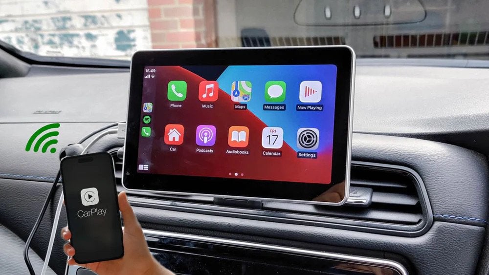 Wireless Apple Carplay of Android Auto, Computers en Software, Navigatiesoftware, Zo goed als nieuw, Ophalen