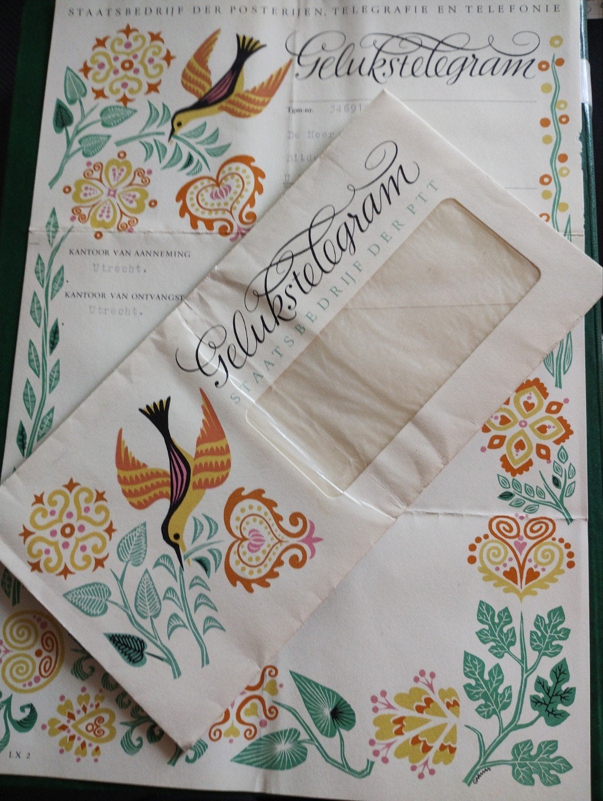 Te koop Gelukstelegram Staatsbedrijf der PTT 1964., Ophalen of Verzenden