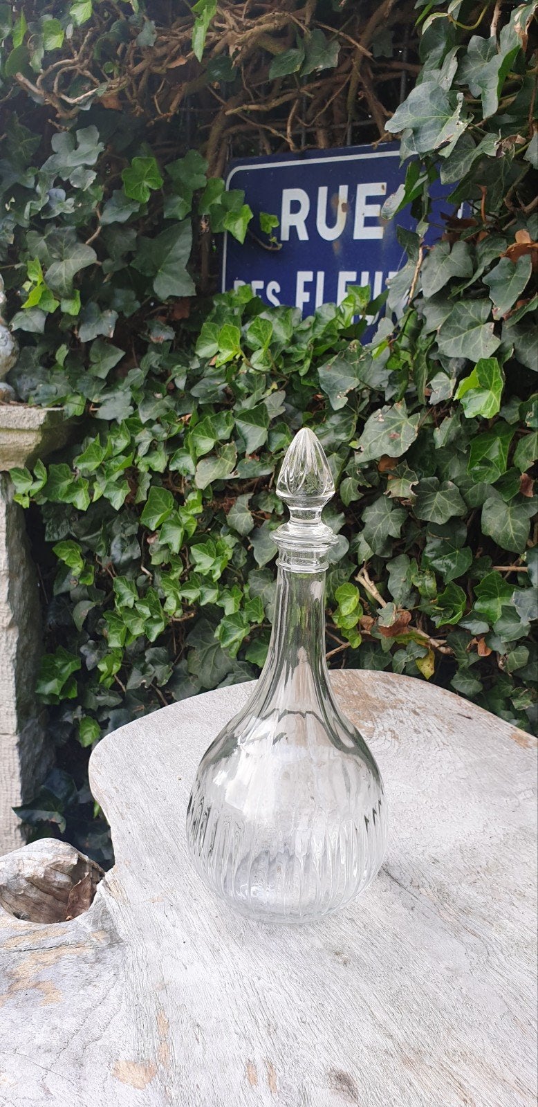 Franse brocante karaf met stop, Ophalen of Verzenden