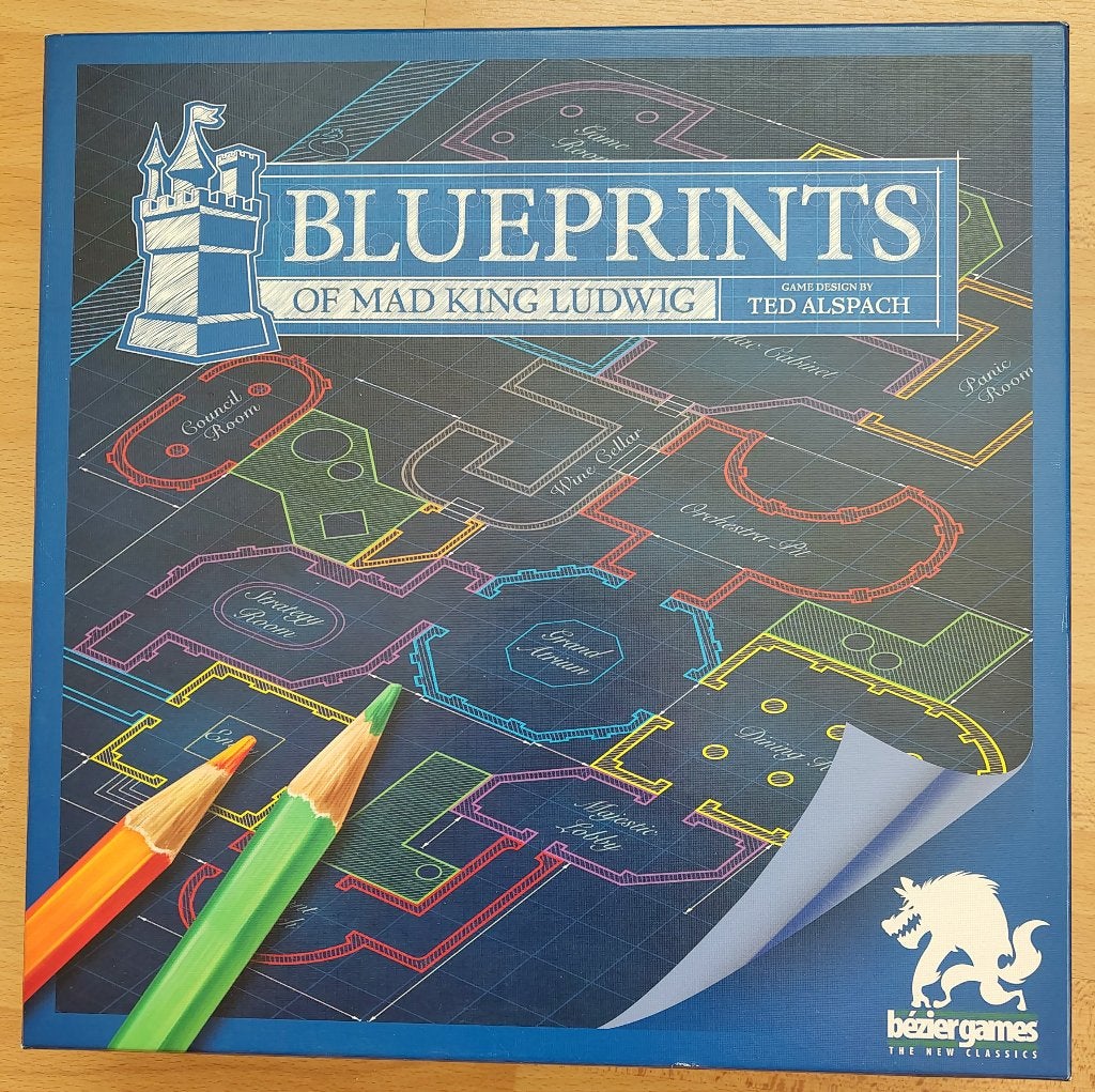 Blueprints of Mad King Ludwig Board Game, Een of twee spelers, Ophalen of Verzenden, Gebruikt, Bezier Games