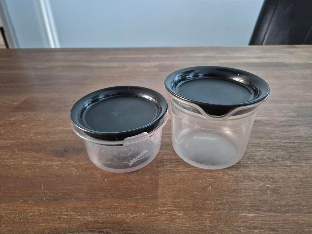 Tupperware roomstel zwart/doorzichtig - ideaal voor camping, Huis en Inrichting, Ophalen of Verzenden, Gebruikt, Overige typen