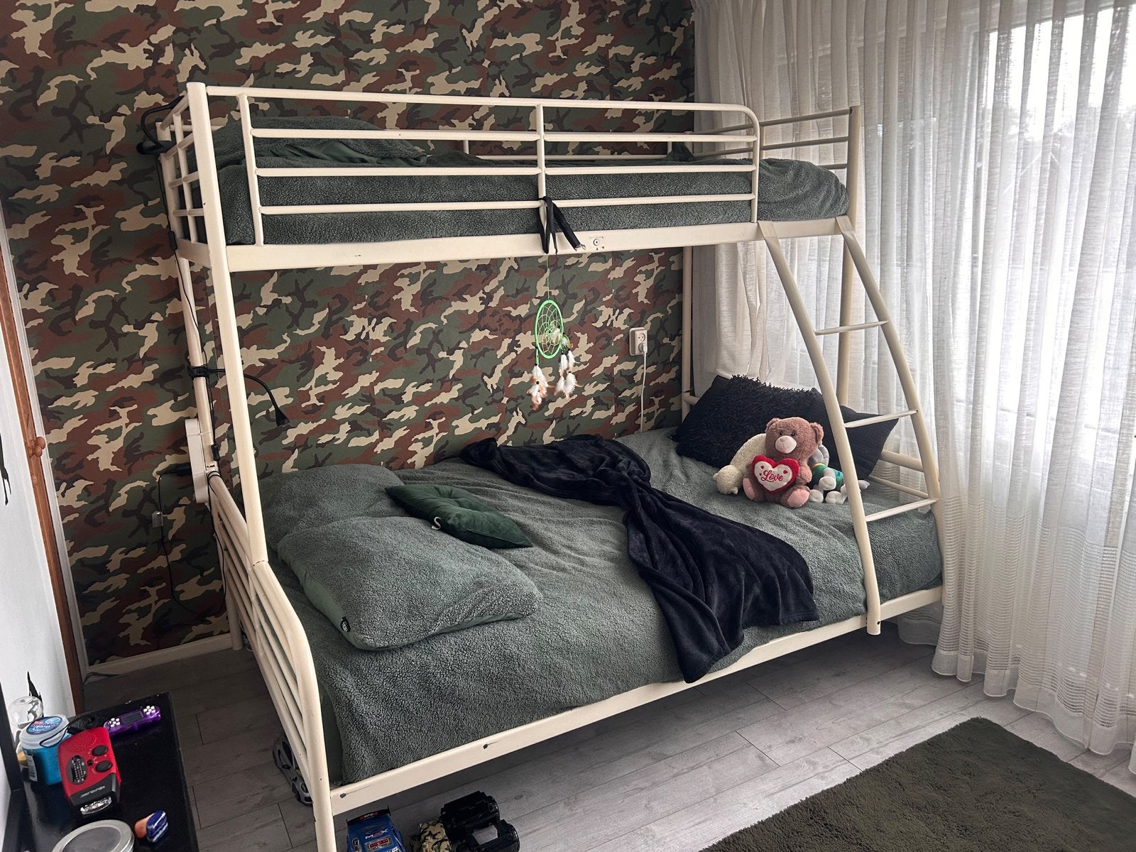 stapelbed met tweepersoons onderbed, Gebruikt, 160 tot 180 cm, Tweepersoons, Ophalen of Verzenden