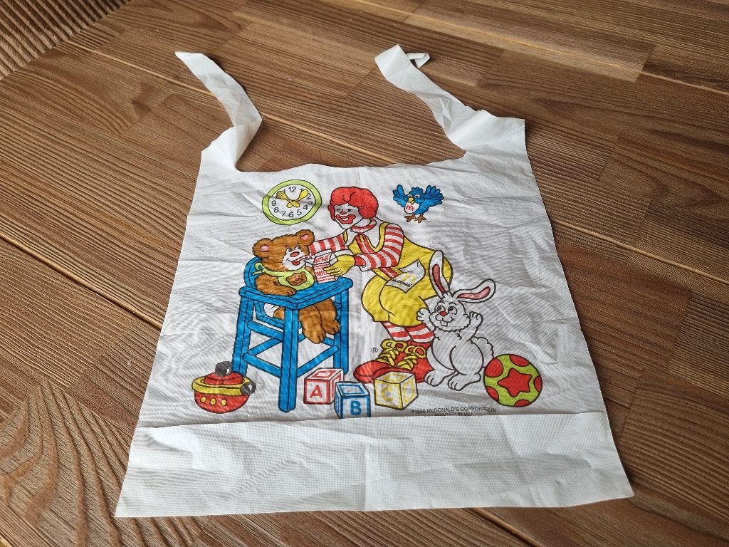 Mooi Zeldzaam Vintage Slabbetje van McDonald's uit 1986, Verzenden, Gebruikt