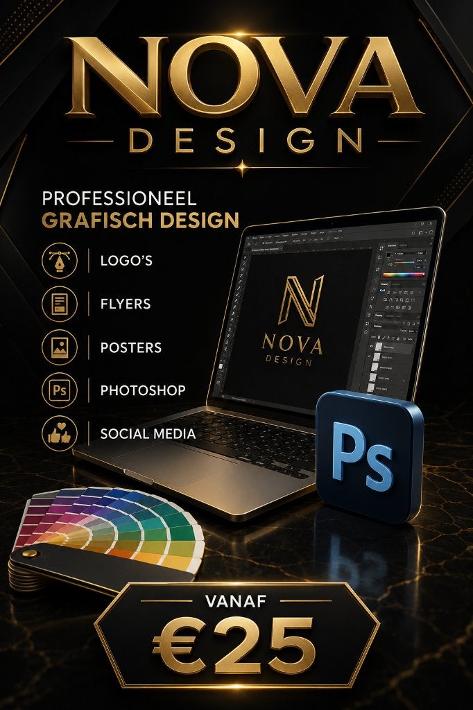 Logo laten maken Flyers Photoshop Grafisch Design, Ophalen of Verzenden, Nieuw
