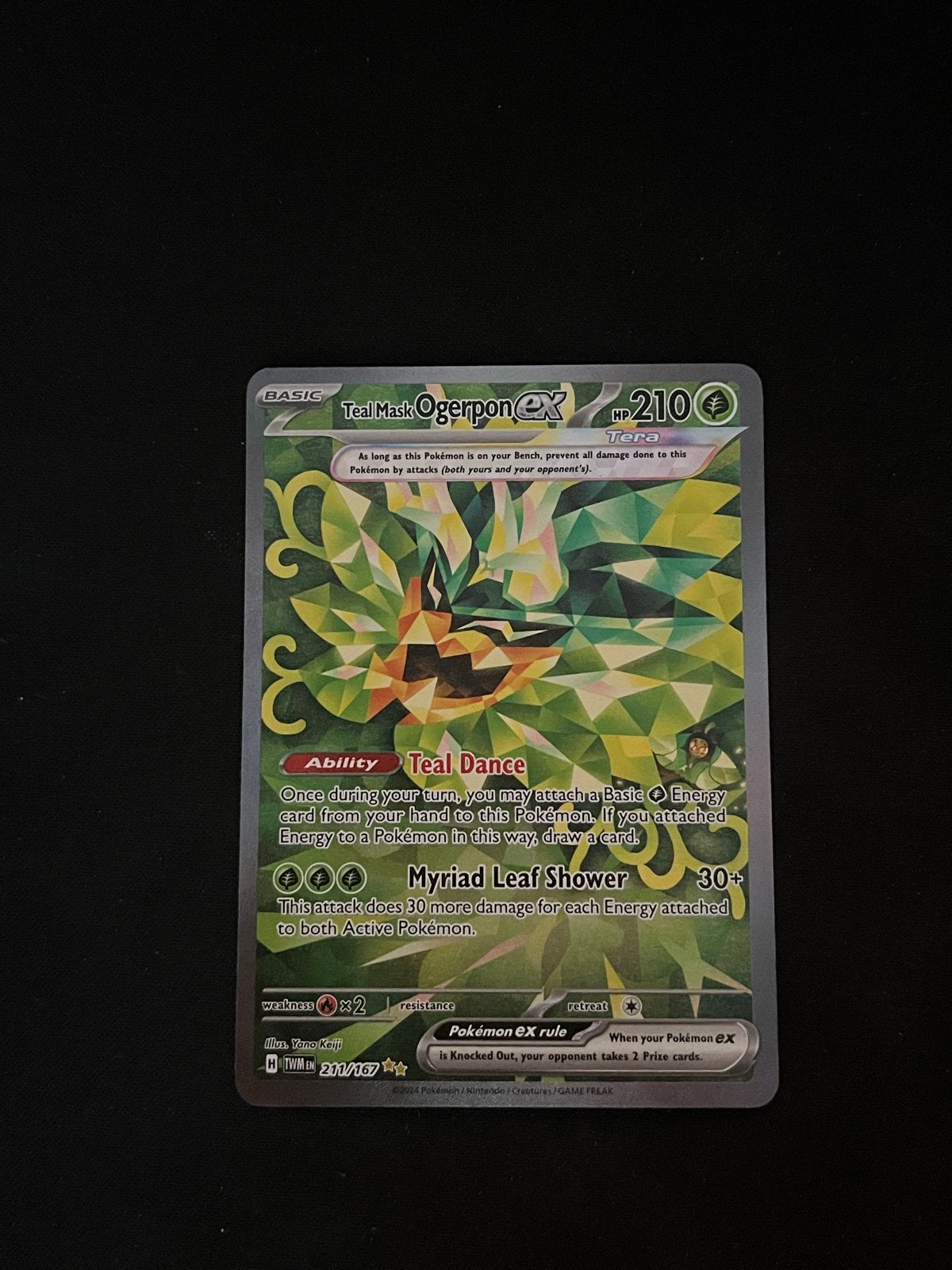 Teal Mask Ogerpon ex Twilight Masquerade 211/167 NM, Ophalen of Verzenden, Zo goed als nieuw, Losse kaart, Foil
