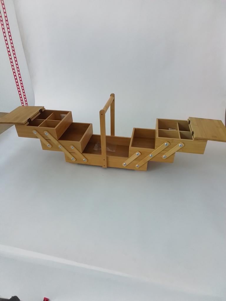 Houten Naaidoos - Uitklapbaar met Handvat, Overige typen, Onbekend, Nieuw, Ophalen of Verzenden