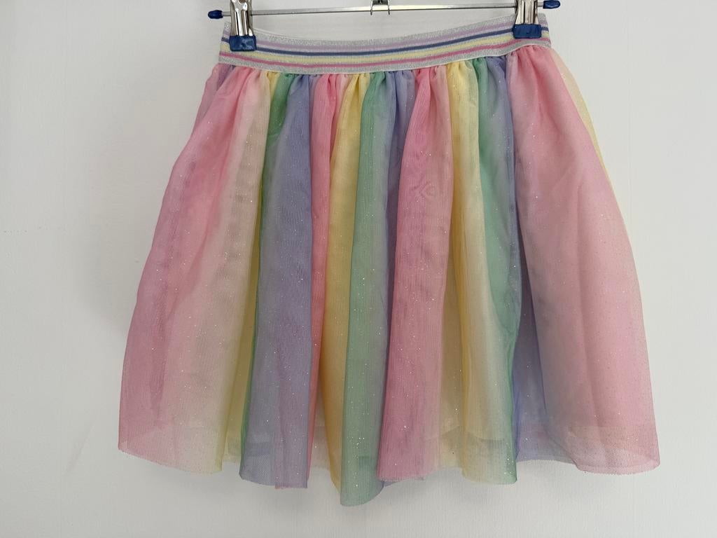 H&M regenboog rok met glitters maat 122 128, Ophalen of Verzenden, Zo goed als nieuw, Meisje, Jurk of Rok