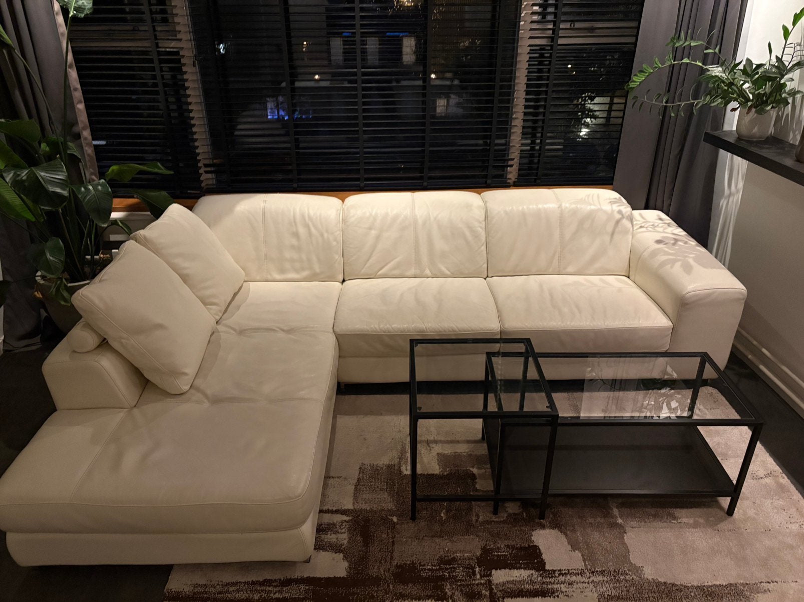 MONTEL Design Leren Hoekbank – Wit – 290cm, Ophalen, Gebruikt, Overige maten, Minder dan 75 cm