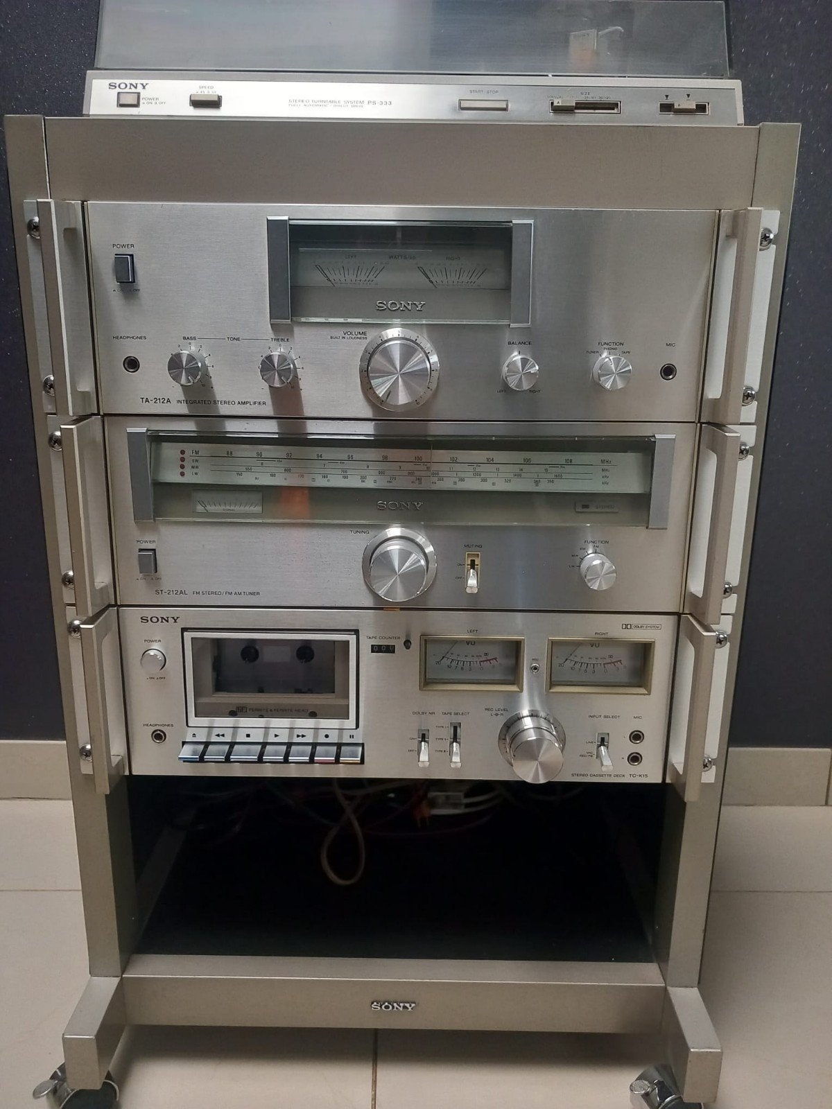 Vintage Sony Stereo Set met Draaitafel, Cassettedeck, Tuner, Ophalen, Gebruikt, Losse componenten, Cassettedeck