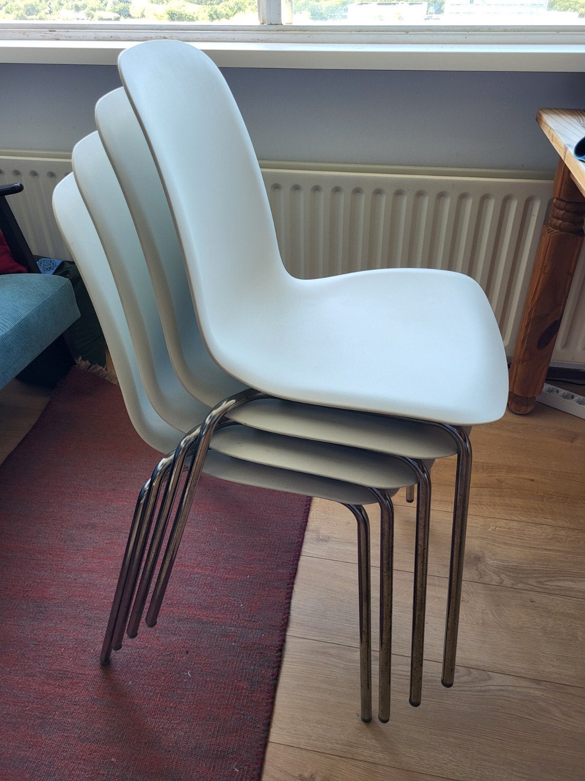 Ikea Leifarne stoel wit 4 stuks, Ophalen, Kunststof, Gebruikt, Wit