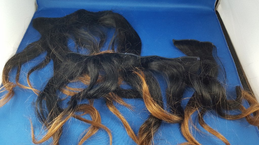 Hair extensions clip in hair, zwart en bruin. Echt haar! 2A4, Tweedehands verkoop, Tweedehands verkoop, Gebruikt, Ophalen of Verzenden