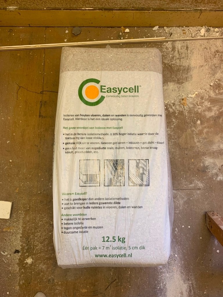 Easycell isolatie vlokken warmte-en geluidsisolatie, Ophalen, 12 cm of meer, Nieuw, 15 m² of meer