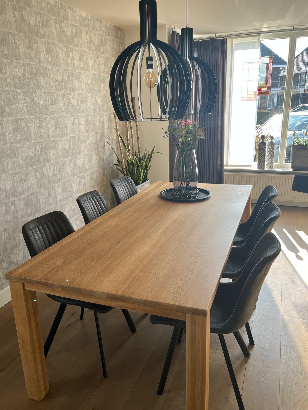 Eikenhouten eettafel zonder stoelen, Huis en Inrichting, Tafels | Eettafels, Eikenhout, Zo goed als nieuw, 150 tot 200 cm, Vier personen