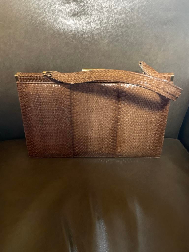 Vintage Slangenleren Tas - LBF Made in England, Ophalen of Verzenden
