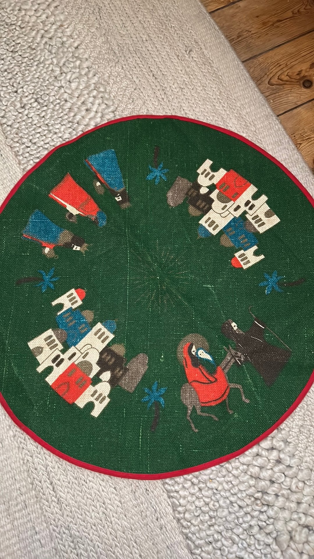 Vintage Sødahl Scandinavisch rond kerst tafelkleedje, Ophalen of Verzenden, Zo goed als nieuw