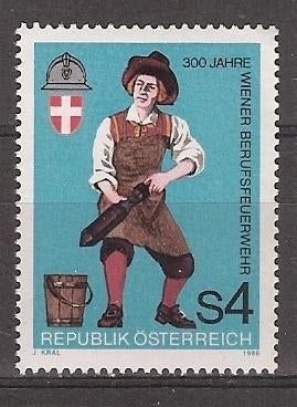 Oostenrijk, Weense Brandweer, 1986., Ophalen of Verzenden, Postfris