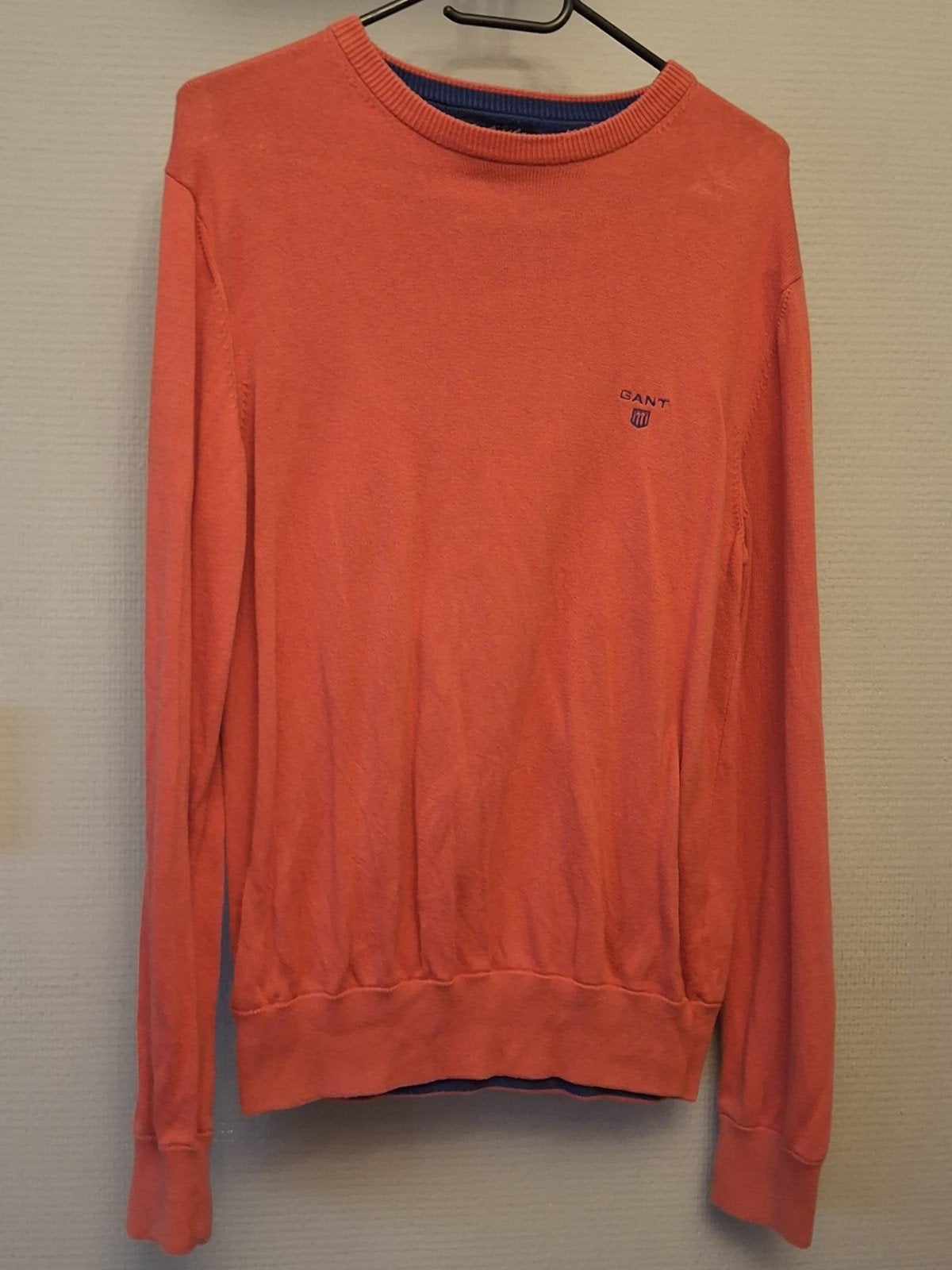 GANT Super Combed Cotton Trui Maat S Oranje/Blauw, GANT, Oranje, Ophalen of Verzenden, Zo goed als nieuw