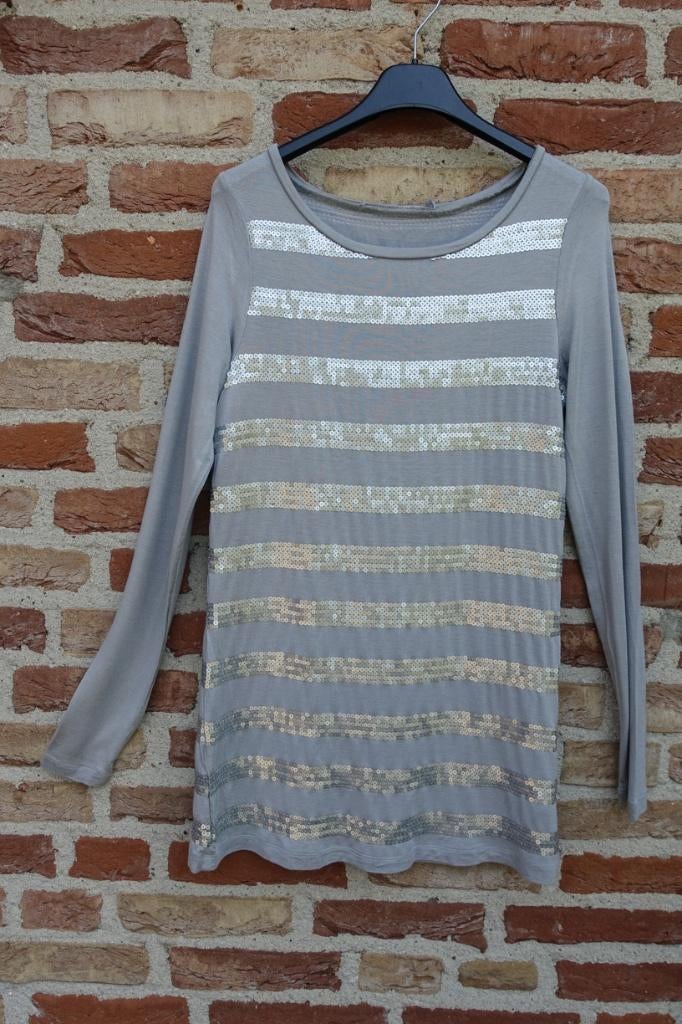 mooie grijze lovertjes top 3Suisses nl mt 32-34, Kleding | Dames, Nieuw, 3suisses, Ophalen of Verzenden, Lange mouw