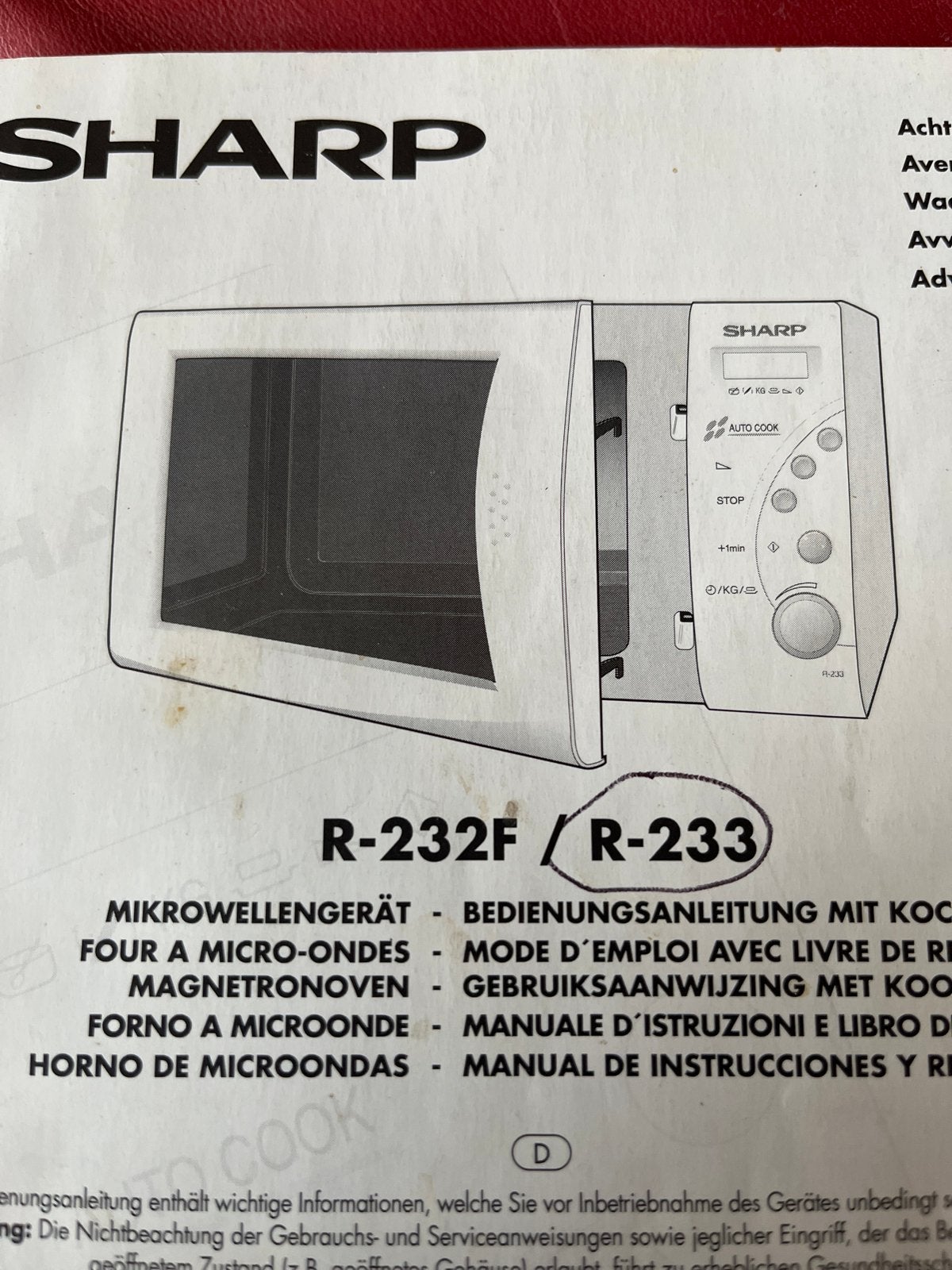 Sharp R-232F/R-233 Magnetron - Zo goed als nieuw, Ophalen, Draaiplateau, Vrijstaand, Magnetron
