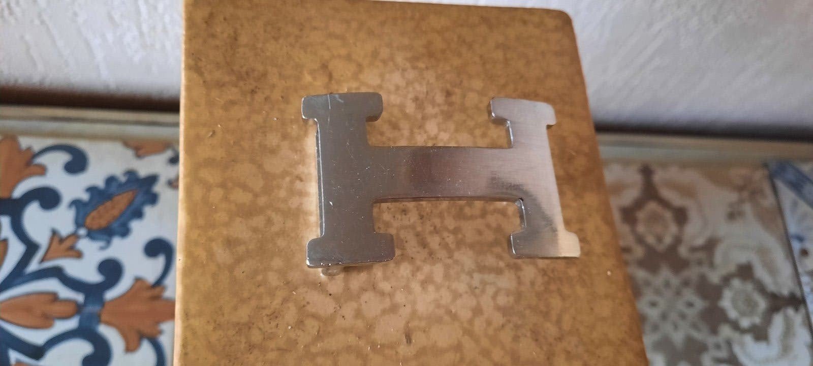 Vintage Hermes H gesp., Losse buckle of gesp, 100 cm of meer, Ophalen of Verzenden, Gedragen