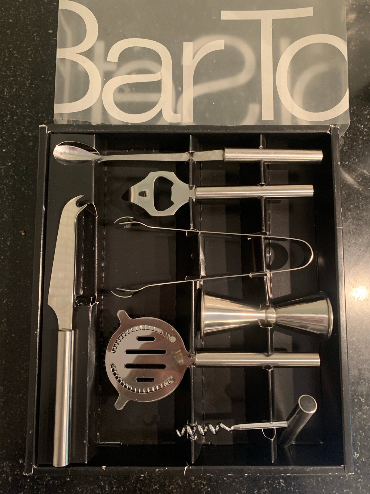 Complete Bar Tool Set met Shaker - Zo goed als nieuw, Huis en Inrichting, Overige typen, Zilver, Ophalen of Verzenden, Zo goed als nieuw