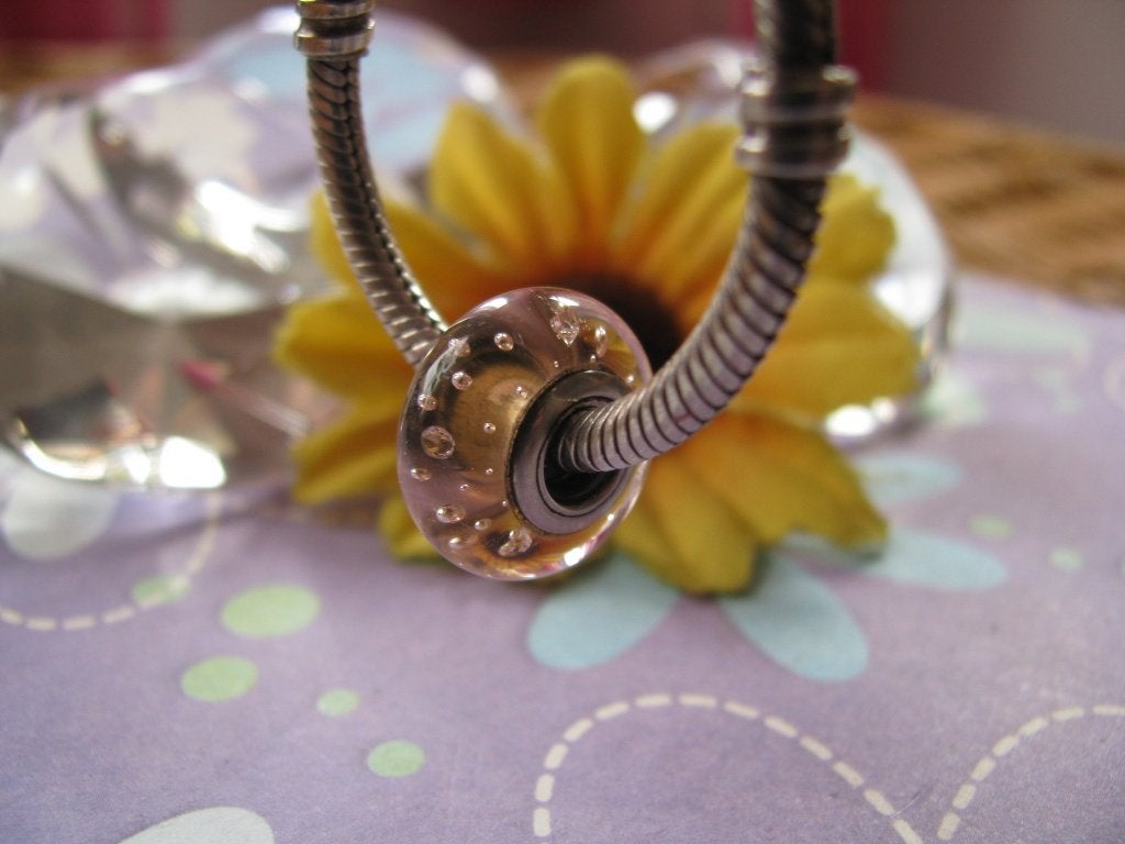 Pandora bedel 791615CZ = MURANO bruis + zirkoniaas HELDER, Glas of Kristal, Pandora, Ophalen of Verzenden, Zo goed als nieuw
