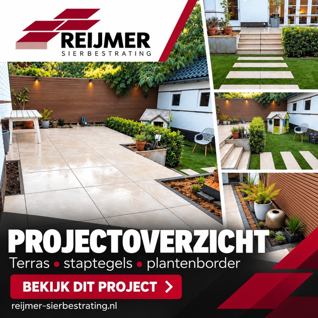 Tuin laten aanleggen? Sierbestrating + professionele aanleg, Tuin en Terras, Ophalen, Overige materialen, Nieuw, 10 m² of meer
