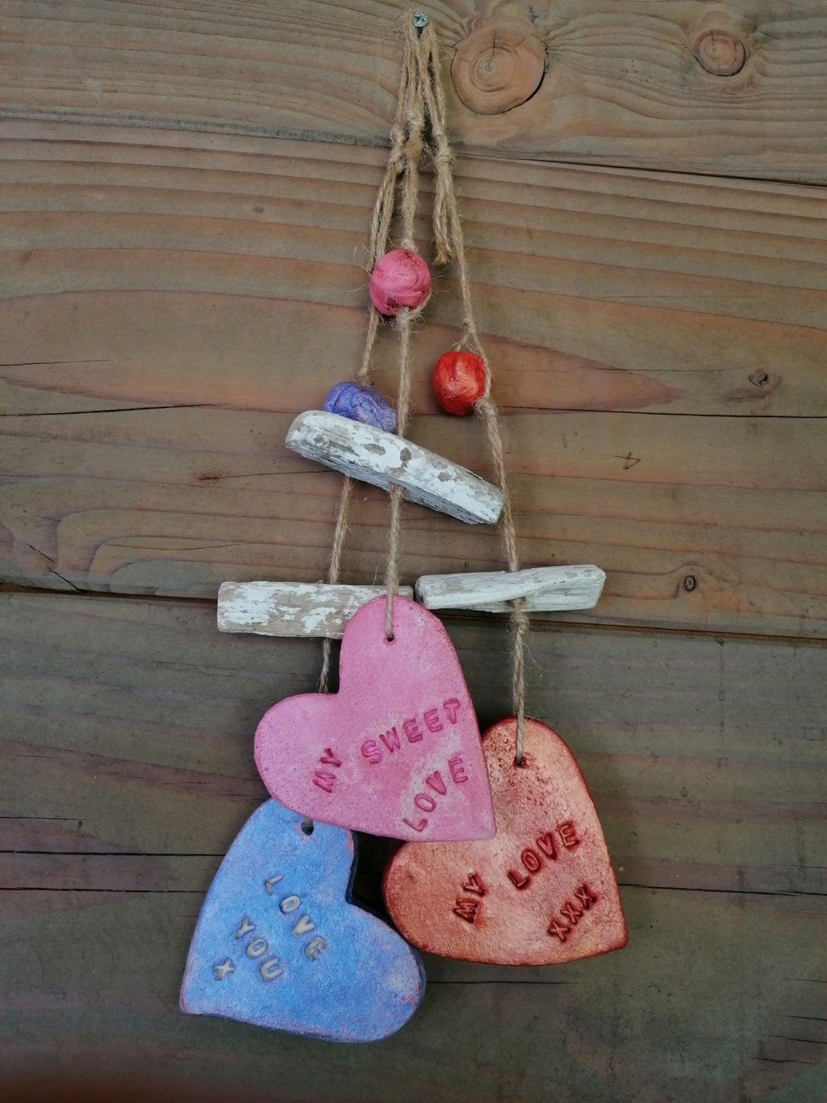 Hartjes hanger handgemaakt keramiek, Ophalen of Verzenden, Nieuw
